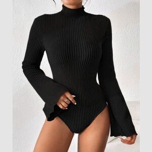 Luxe bell sleeve fitted bodysuit
